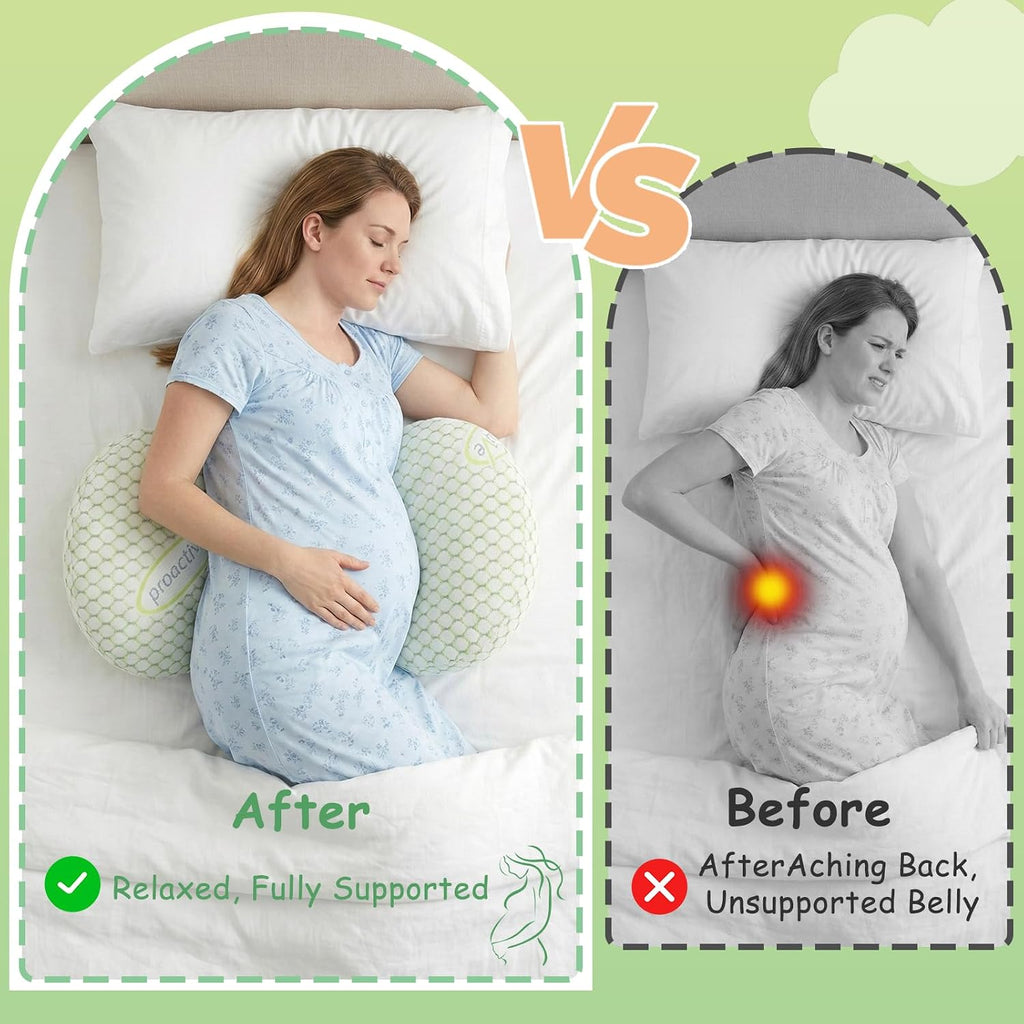 Pregnancy Pillows for Sleeping, Pregnancy Wedge Pillow for Side Sleeping, Pillow Support for Belly, Back and Hips Relief, Breathable and Adjustable W-Shaped Pillows for Pregnant Women